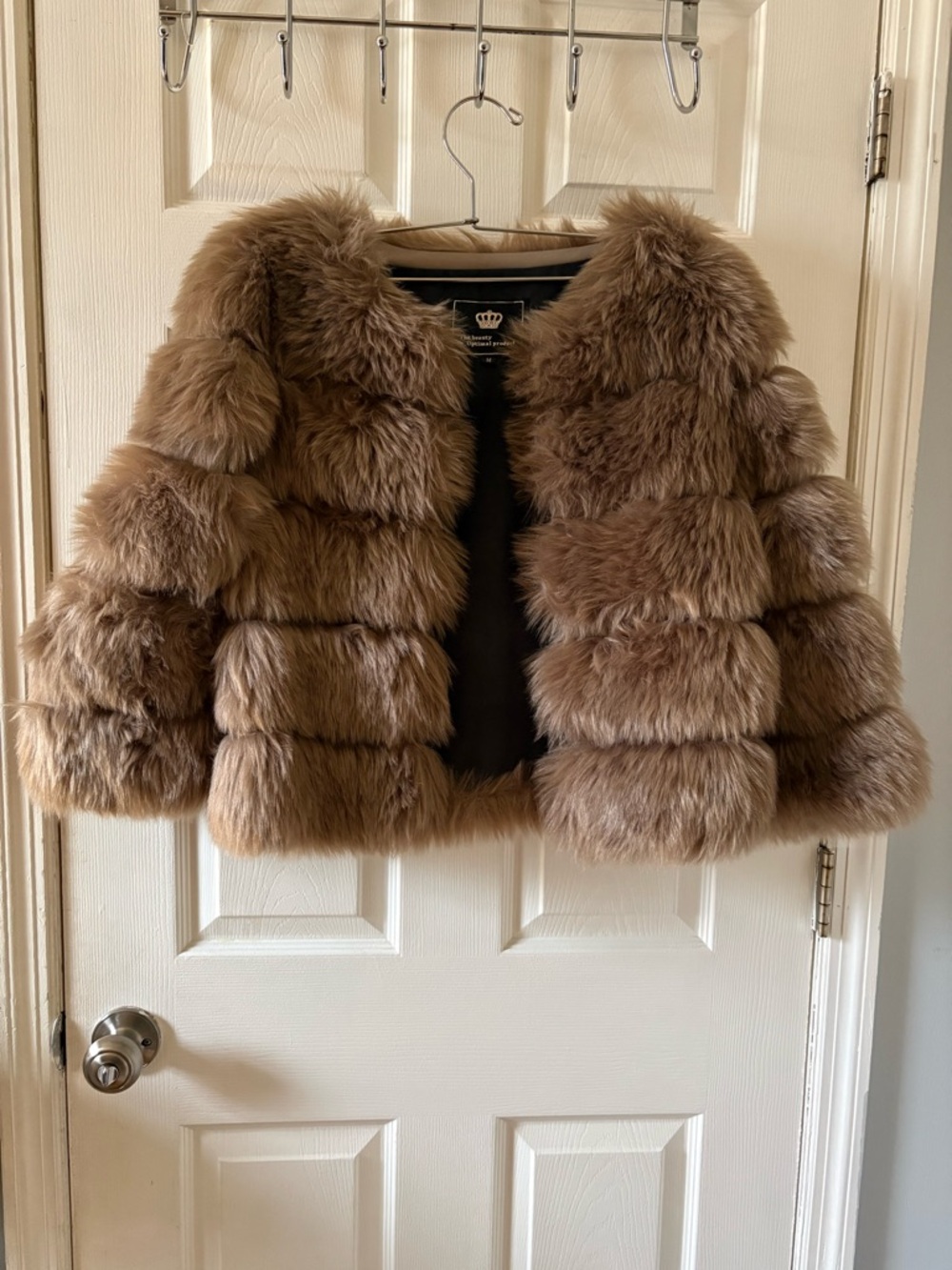 Plush Brown Faux Fur Cropped Jacket